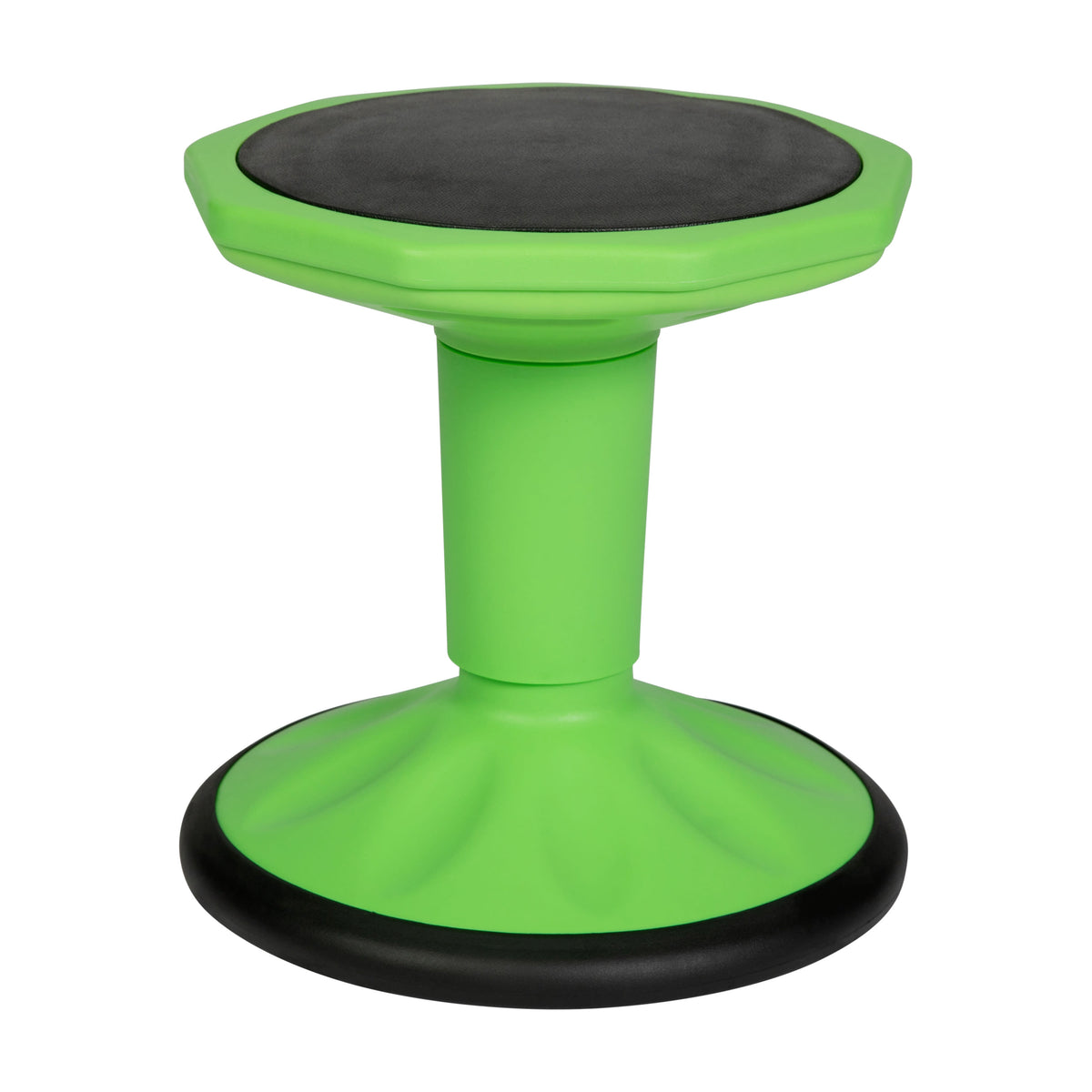Green |#| Commercial Fixed Height Collaborative Wobble Stool with 14" Seat Height in Green