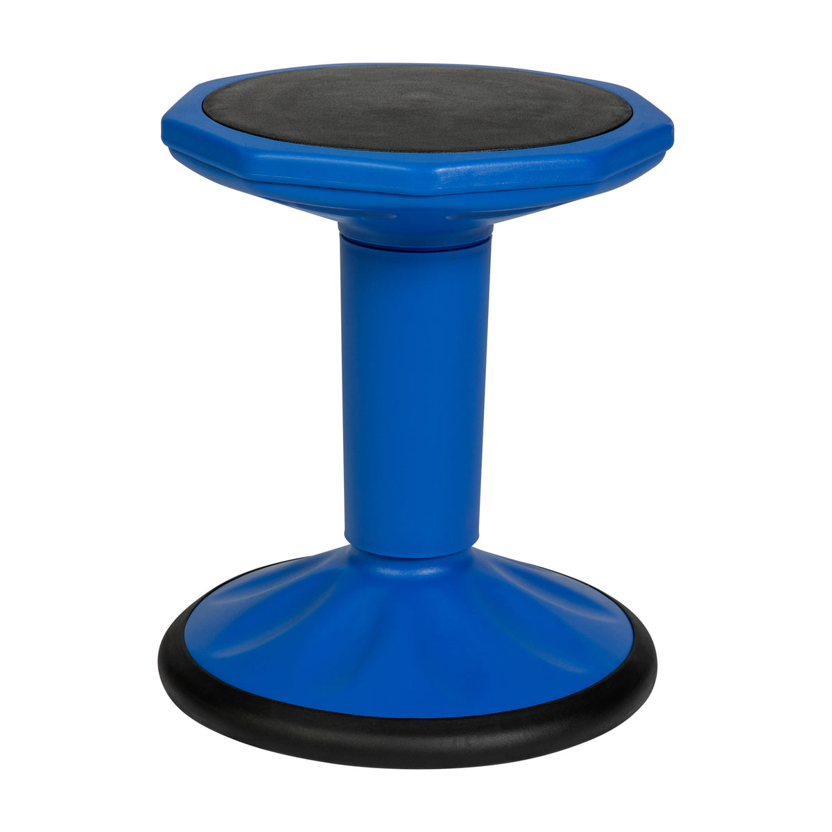 Blue |#| Commercial Fixed Height Collaborative Wobble Stool with 16" Seat Height in Blue