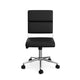 Black Faux Leather/Polished Nickel Frame |#| Faux Leather Height-Adjust Swivel Home Office Chair - Black/Polished Nickel