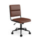 Saddle Brown Faux Leather/Oil Rubbed Bronze Frame |#| Faux Leather Height-Adjust Swivel Home Office Chair - Saddle Brn/Oil Rubbed Brnz
