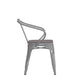 Silver/Gray |#| All-Weather Metal Stack Chair with Arms and Poly Resin Seat - Silver/Gray