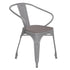 Luna Commercial Grade Metal Indoor-Outdoor Stack Chair with Arms, All-Weather Polystyrene Seat and Vertical Slat Back