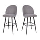Gray Faux Linen |#| Commercial Grade 30inch Armless Barstool with Contoured Back in Gray Faux Linen