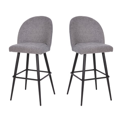 Lyla Commercial Grade Modern Armless Barstools with Contoured Backrest, Steel Frame and Integrated Footrest - Set of 2