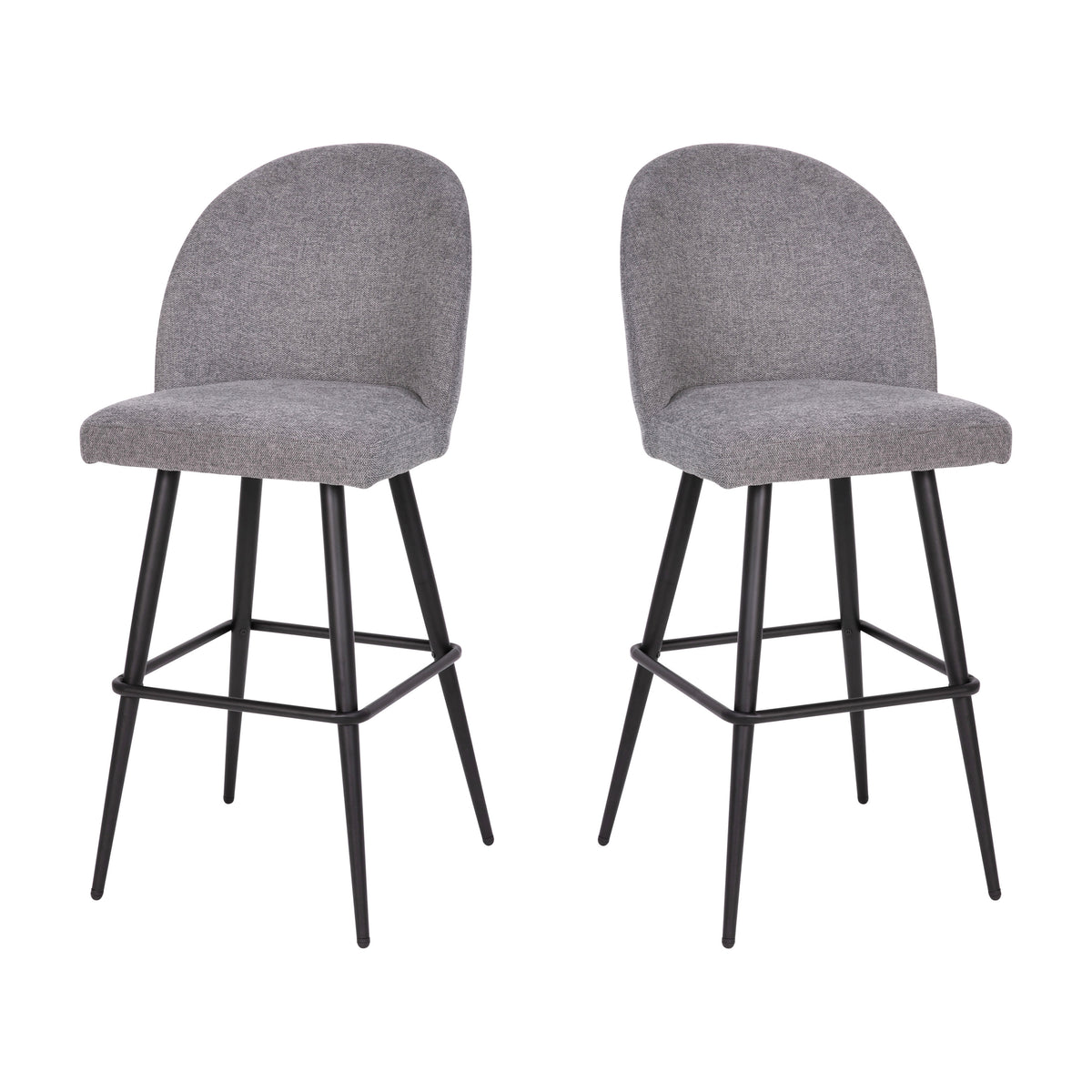 Gray Faux Linen |#| Commercial Grade 30inch Armless Barstool with Contoured Back in Gray Faux Linen
