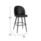 Black LeatherSoft |#| Commercial Grade 30inch Armless Barstool with Contoured Back in Black LeatherSoft