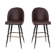 Brown LeatherSoft |#| Commercial Grade 30inch Armless Barstool with Contoured Back in Brown LeatherSoft