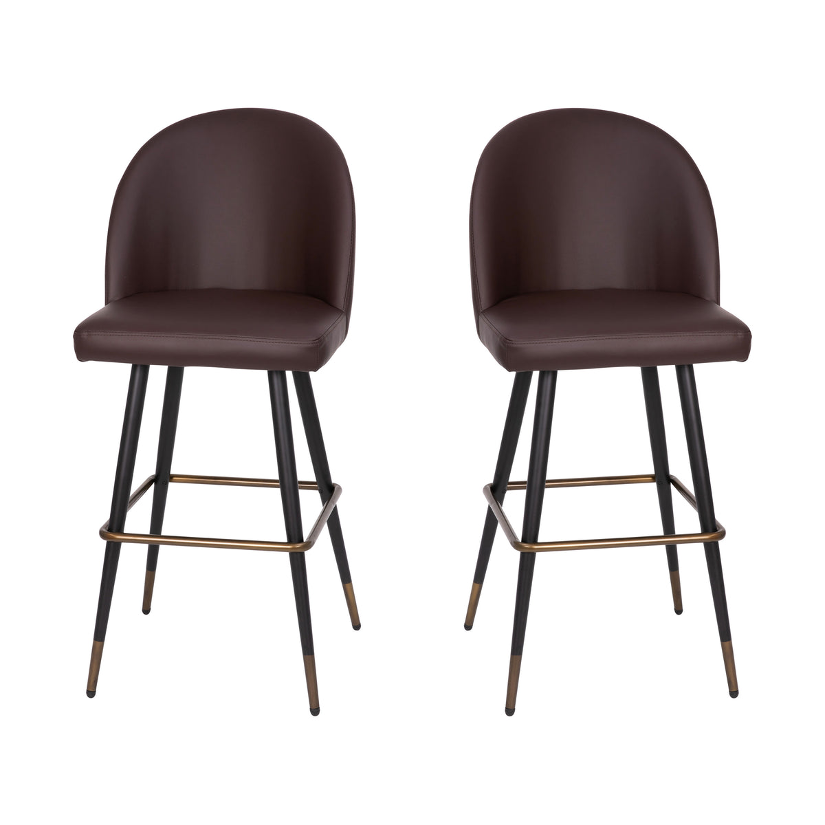 Brown LeatherSoft |#| Commercial Grade 30inch Armless Barstool with Contoured Back in Brown LeatherSoft