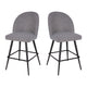 Gray Faux Linen |#| Commercial Grade 26inch Armless Stools with Contoured Backs in Gray Faux Linen