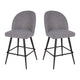 Gray Faux Linen |#| Commercial Grade 26inch Armless Stools with Contoured Backs in Gray Faux Linen