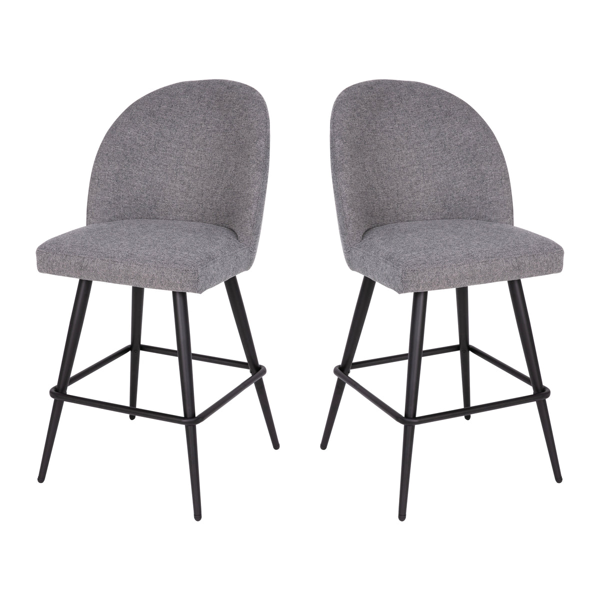 Gray Faux Linen |#| Commercial Grade 26inch Armless Stools with Contoured Backs in Gray Faux Linen