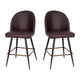 Brown LeatherSoft |#| Commercial Grade 26inch Armless Stools with Contoured Backs in Brown LeatherSoft