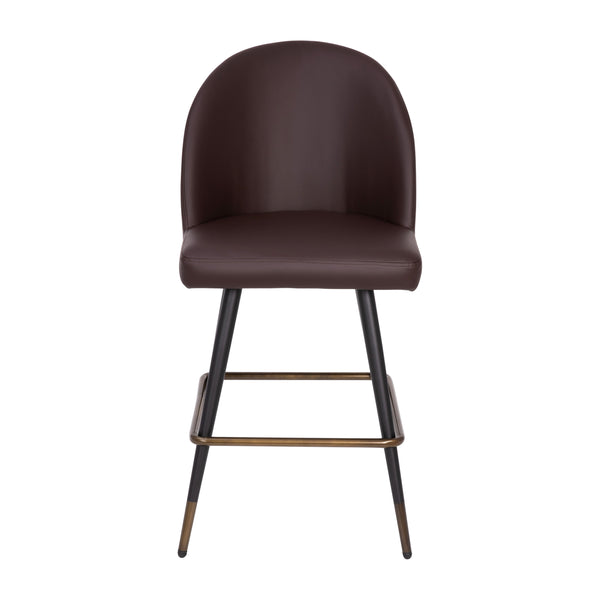 Brown LeatherSoft |#| Commercial Grade 26inch Armless Stools with Contoured Backs in Brown LeatherSoft