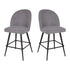 Lyla Set of 2 Commercial Modern Armless Counter Stools with Contoured Backrests, Steel Frames and Footrests-Set of 2