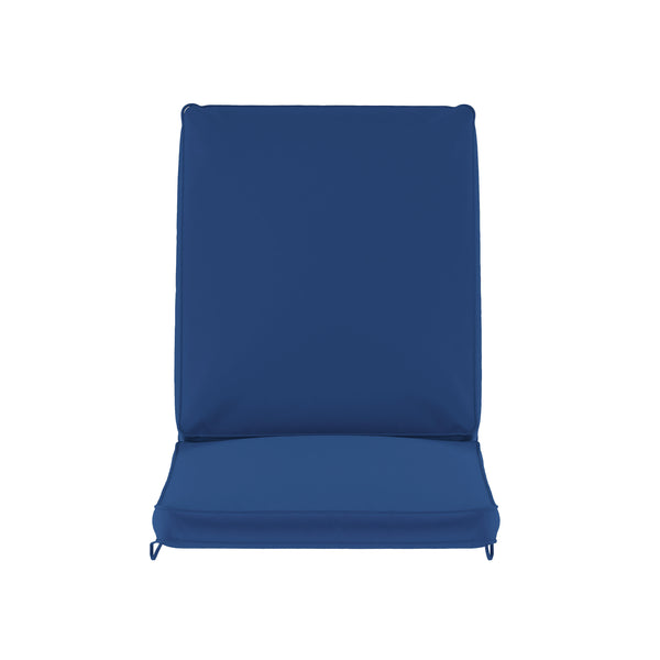 Navy |#| Commercial Water-Resistant Outdoor Chaise Lounge Patio Cushion in Navy
