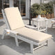 Beige |#| Commercial Water-Resistant Outdoor Chaise Lounge Patio Cushion in Beige
