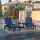 Navy |#| Commercial Water-Resistant Outdoor Chaise Lounge Patio Cushion in Navy
