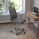 Gray |#| Mid-Back Armless Office Task Chair with Chrome 5-Star Base in Gray LeatherSoft