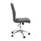 Gray |#| Mid-Back Armless Office Task Chair with Chrome 5-Star Base in Gray LeatherSoft