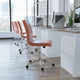Brown |#| Mid-Back Armless Office Task Chair with Chrome 5-Star Base in Cognac LeatherSoft
