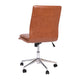 Brown |#| Mid-Back Armless Office Task Chair with Chrome 5-Star Base in Cognac LeatherSoft