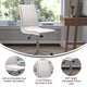 White |#| Mid-Back Armless Office Task Chair with Chrome 5-Star Base in White LeatherSoft