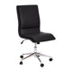 Black |#| Mid-Back Armless Office Task Chair with Chrome 5-Star Base in Black LeatherSoft