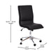 Black |#| Mid-Back Armless Office Task Chair with Chrome 5-Star Base in Black LeatherSoft