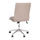 Taupe |#| Mid-Back Armless Office Task Chair with Chrome 5-Star Base in Taupe LeatherSoft