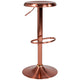 Rose Gold |#| Adjustable Height Retro Barstool with Ergonomic Molded Seat in Rose Gold Finish