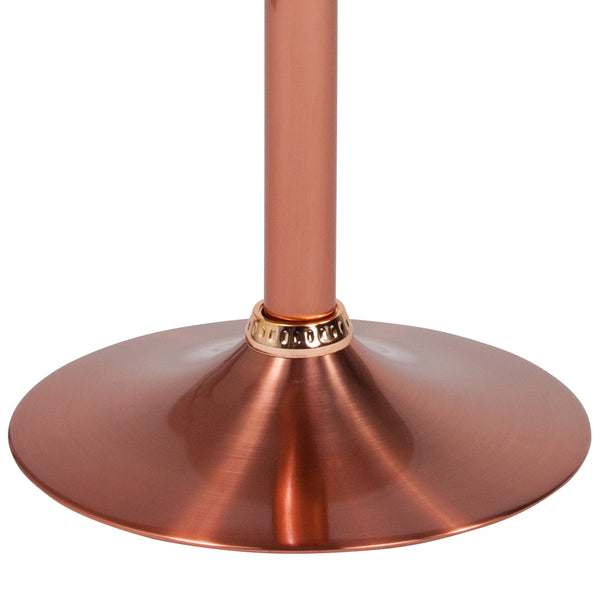 Rose Gold |#| Adjustable Height Retro Barstool with Ergonomic Molded Seat in Rose Gold Finish
