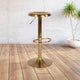 Gold |#| Adjustable Height Retro Barstool with Ergonomic Molded Seat in Gold Finish