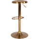 Gold |#| Adjustable Height Retro Barstool with Ergonomic Molded Seat in Gold Finish