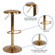 Gold |#| Adjustable Height Retro Barstool with Ergonomic Molded Seat in Gold Finish