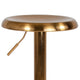 Gold |#| Adjustable Height Retro Barstool with Ergonomic Molded Seat in Gold Finish