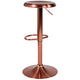 Rose Gold |#| Adjustable Height Retro Barstool with Ergonomic Molded Seat in Rose Gold Finish