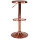 Rose Gold |#| Adjustable Height Retro Barstool with Ergonomic Molded Seat in Rose Gold Finish