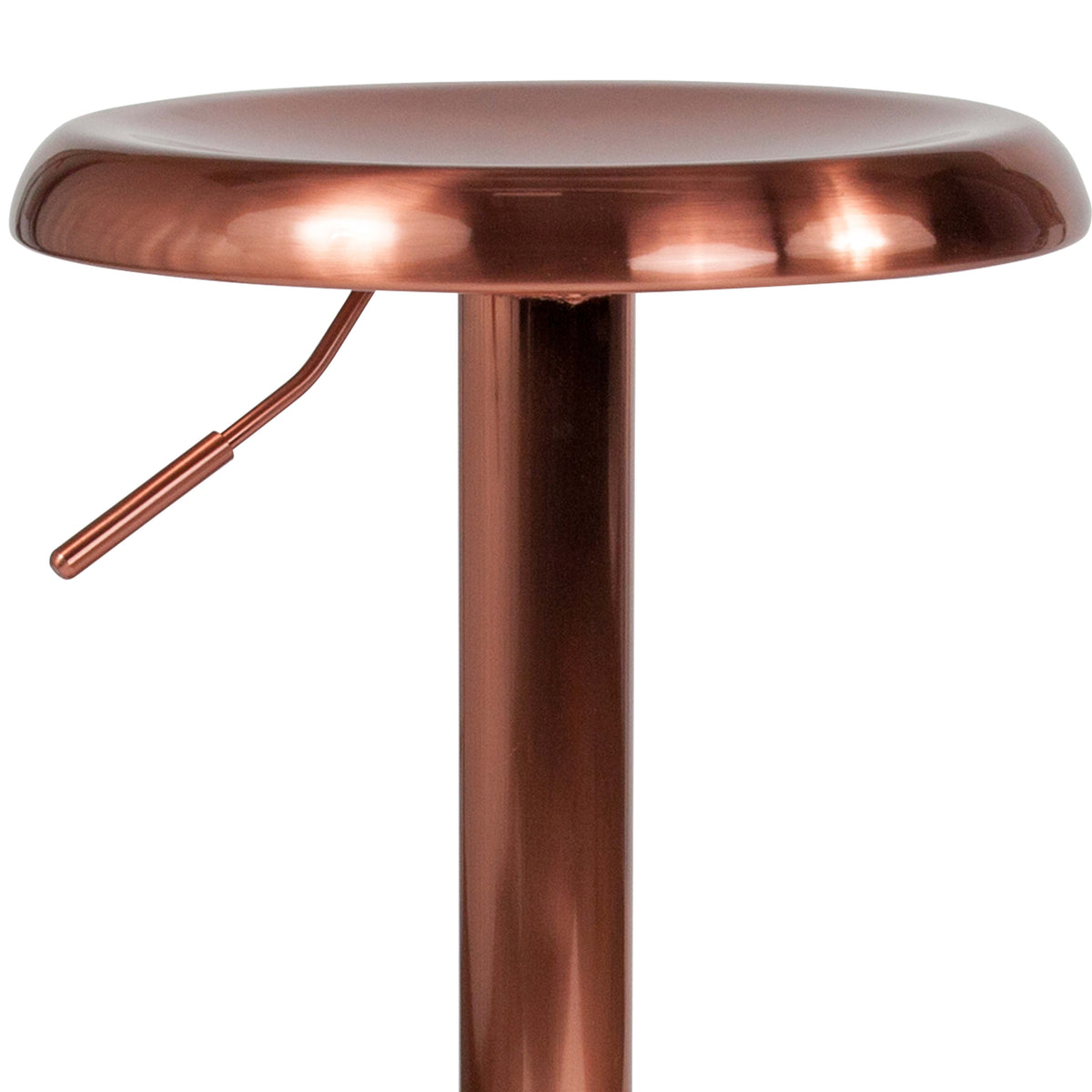 Rose Gold |#| Adjustable Height Retro Barstool with Ergonomic Molded Seat in Rose Gold Finish