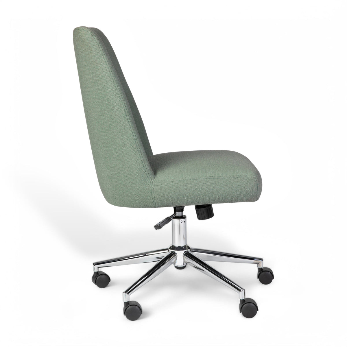Sage Fabric/Polished Nickel Frame |#| Fabric Height Adjustable Swivel Home Office Chair - Sage/Polished Nickel