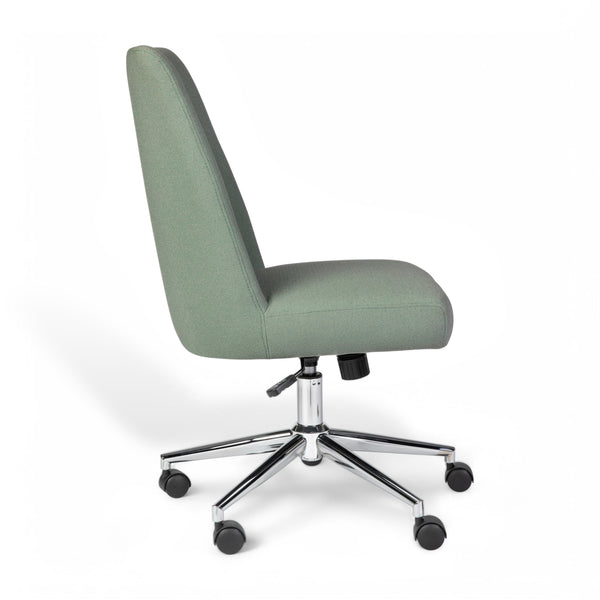 Sage Fabric/Polished Nickel Frame |#| Fabric Height Adjustable Swivel Home Office Chair - Sage/Polished Nickel