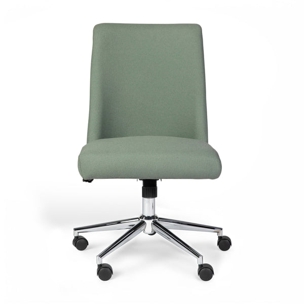 Sage Fabric/Polished Nickel Frame |#| Fabric Height Adjustable Swivel Home Office Chair - Sage/Polished Nickel