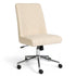 Beige Stripe Fabric/Polished Nickel Frame |#| Fabric Height Adjustable Swivel Home Office Chair - Beige Stripe/Polished Nickel