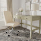 Beige Stripe Fabric/Polished Nickel Frame |#| Fabric Height Adjustable Swivel Home Office Chair - Beige Stripe/Polished Nickel