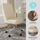 Beige Stripe Fabric/Polished Nickel Frame |#| Fabric Height Adjustable Swivel Home Office Chair - Beige Stripe/Polished Nickel