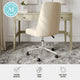 Beige Stripe Fabric/Polished Nickel Frame |#| Fabric Height Adjustable Swivel Home Office Chair - Beige Stripe/Polished Nickel