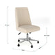 Beige Stripe Fabric/Polished Nickel Frame |#| Fabric Height Adjustable Swivel Home Office Chair - Beige Stripe/Polished Nickel