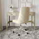 Beige Stripe Fabric/Polished Nickel Frame |#| Fabric Height Adjustable Swivel Home Office Chair - Beige Stripe/Polished Nickel