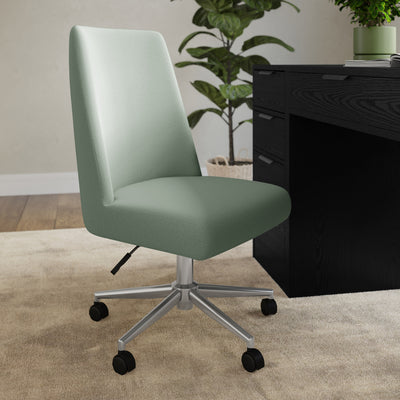 Upholstered Height Adjustable Swivel Home Office Chair - View 2