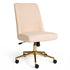 Conch Shell Fabric/Polished Brass Frame |#| Fabric Height Adjustable Swivel Home Office Chair - Conch Shell/Polished Brass