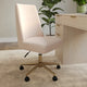 Conch Shell Fabric/Polished Brass Frame |#| Fabric Height Adjustable Swivel Home Office Chair - Conch Shell/Polished Brass